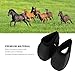 HOHXFYP Bell Boots for Horses, Oxford Cloth Horse Bell Boots with Quick Wrap Hook & Loop, Breathable Anti Spin Equine Horse Boots Bell Boots, Durability & Comfort (Black)