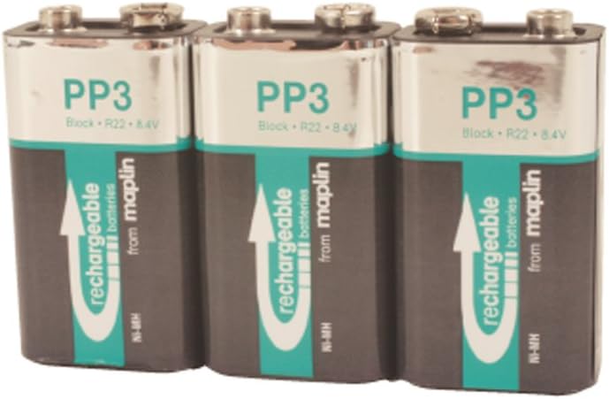 MAPLIN NiMH Extra High Capacity Rechargeable 200mAh 9V Batteries 3 Pack