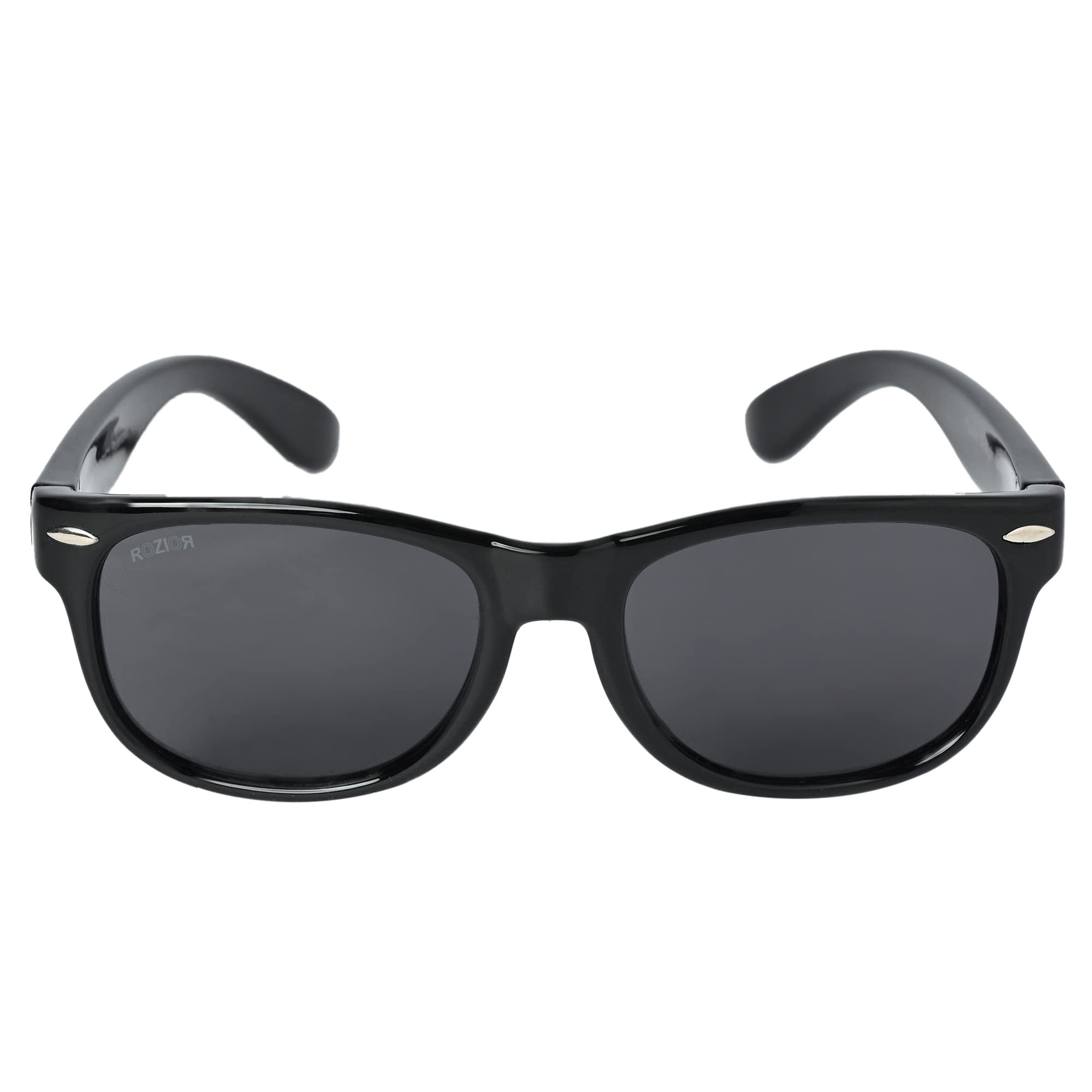 ROZIOR Kids Non-Polarized Sunglasses, Smoke Frame with Smoke Lens, Small Size – Black (Pack of 1) - Image 2 thumbnail