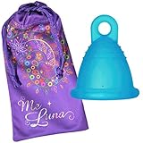 ドイツ製 月経カップ【メルーナ SHORTY ソフト】リング型の持ち手 MeLuna 膣が短い方向けのSHORTYタイプ 痛みに敏感な方に 一般医療機器 (SHORTY Lサイズ, シアン)