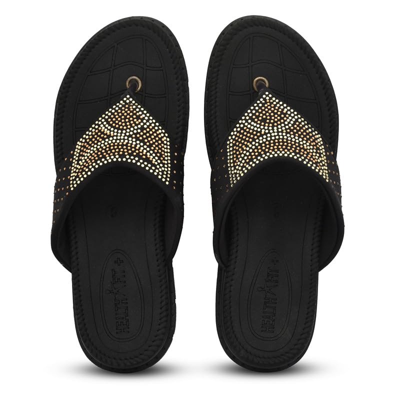 Image of HEALTH FIT Diabetic & Orthopedic with Super Extra Soft Ortho Care Anti-Skid Doubleu Flip-Flops for women Slippers /Doctor Chappal & Footwear HF329