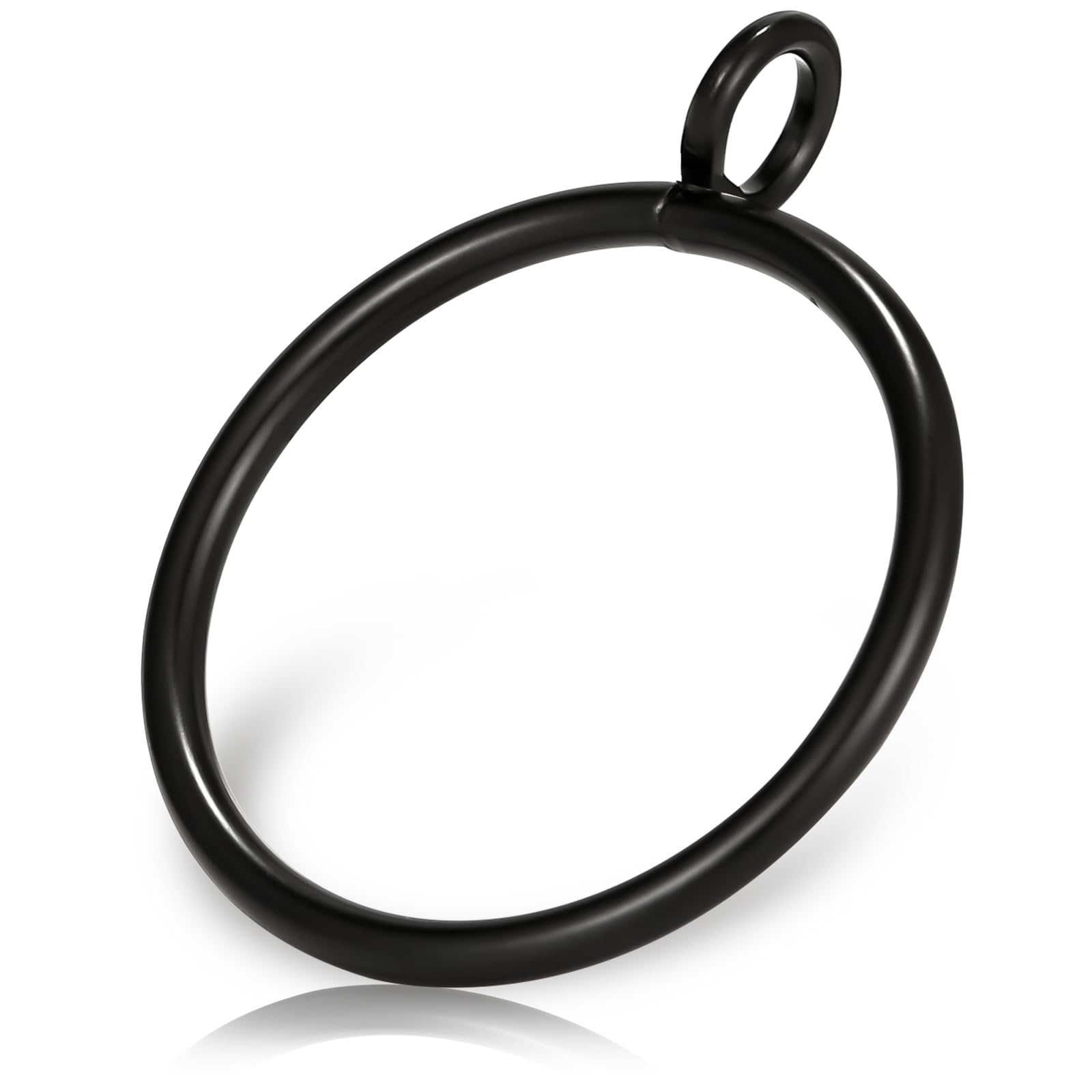 Photo 1 of 42 Pack Curtain Rings with Eyelet 1.5" Inner Diameter,Metal Drapery Ring Fits up to 1.25" Drapery Rod,Glide Smoothly Curtain Rod Rings,Strong Vintage Decorative Rustproof Curtain Hooks (Black)