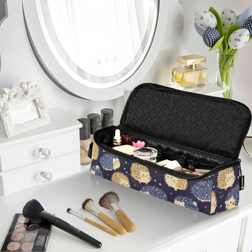 Cute Hedgehogs 2-in-1 Curling Iron Travel Case and Heat Resistant Mat Hair Tools Organizer Storage Bag for Flat Iron Hot Tools and Haircare Accessories Portable Organizer miniatura 6