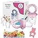 BEBI BORN Tetine Grignoteuse Bebe, 2 Grignoteuse Bébé + 6 Tétines silicone sans BPA pour enfants de 3 à 24 mois, Apprentissage Diversification Alimentaire Bébé, Grignoteur Bebe - Anneau de Dentition