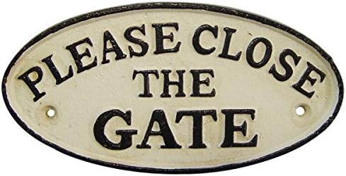 Door Sign Please Close the Gate Door Safety Sign Antique Style Cottage Iron Garden Gate Closing Gate Design
