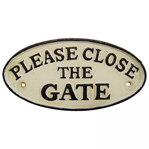 Please Close The Gate Black Cast Iron Sign – Antique Wall Plaque For Garden, Gate, Or Door 2 thumbnail image