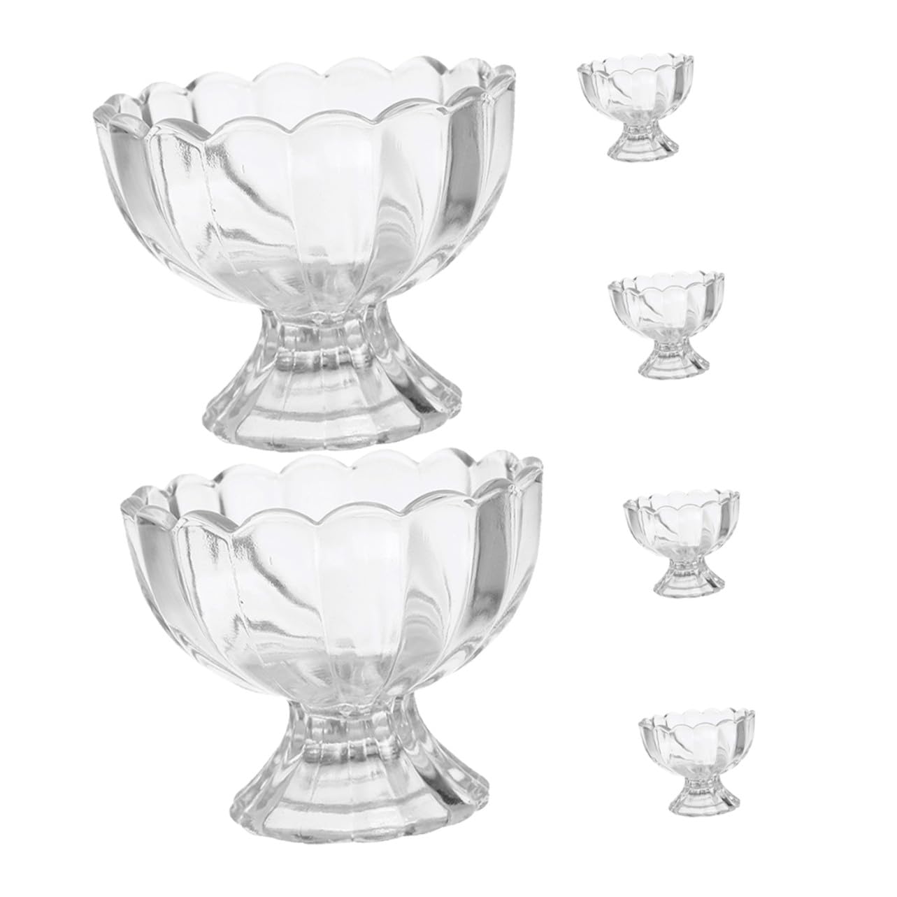 Cabilock Coppe Gelato Vetro 150ml, 6 Pezzi, Tazza Dessert a Tulipano | Atmosfera Estiva, Bicchieri da Dessert Trasparenti, Facili da Pulire e Salvaspazio per Piccole Cucine