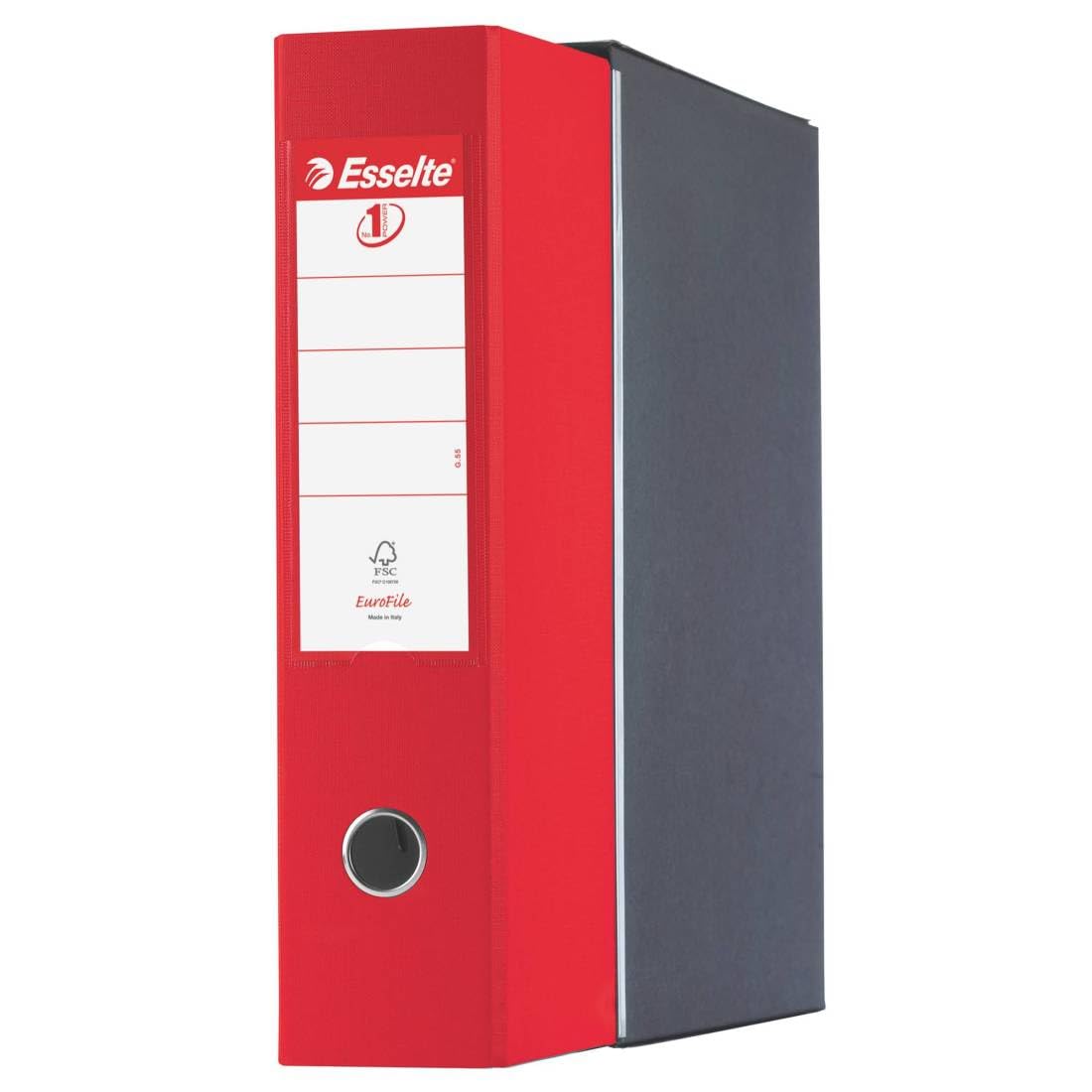 Esselte Eurofile-Ordner mit Hebelmechanik und Aufbewahrungsschachtel Dorso 8 cm rot