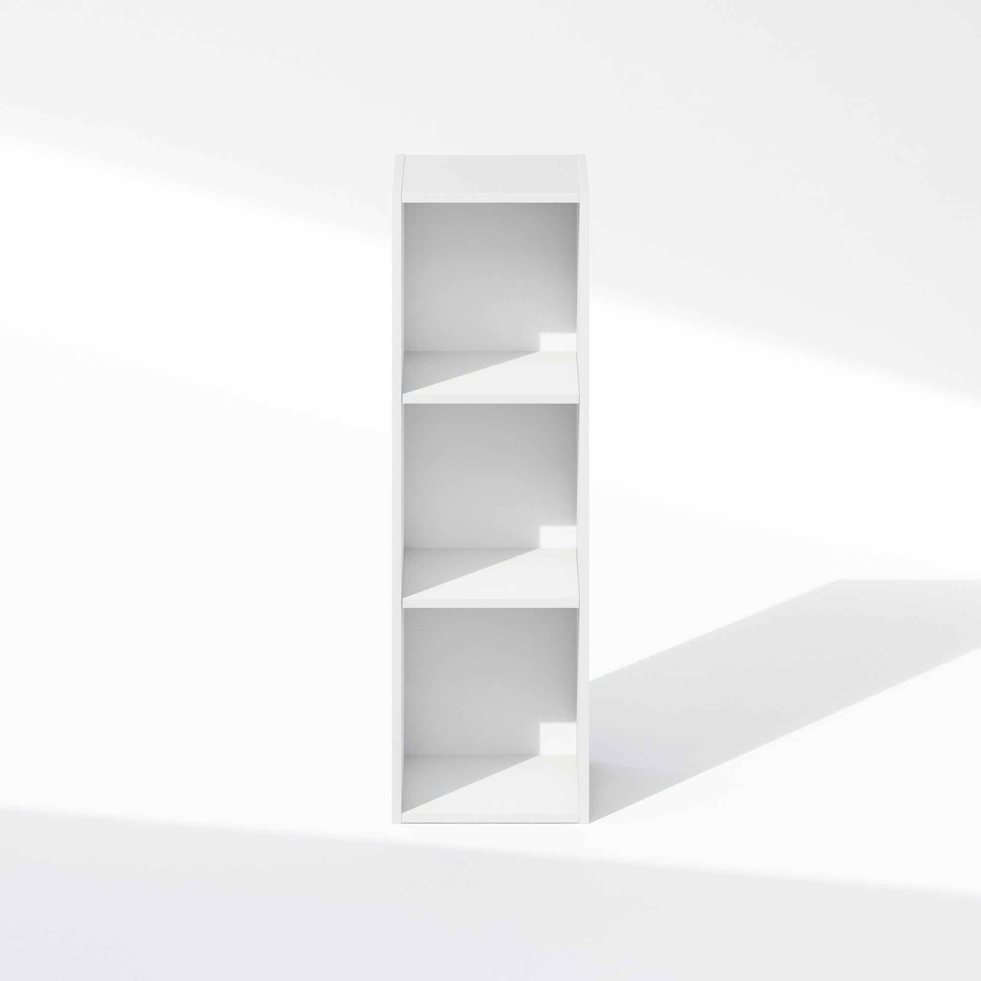 Furinno Reed - Scaffale portaoggetti multiuso a 3 ripiani, per abbigliamento e armadio, larghezza 25,4 cm, colore: bianco