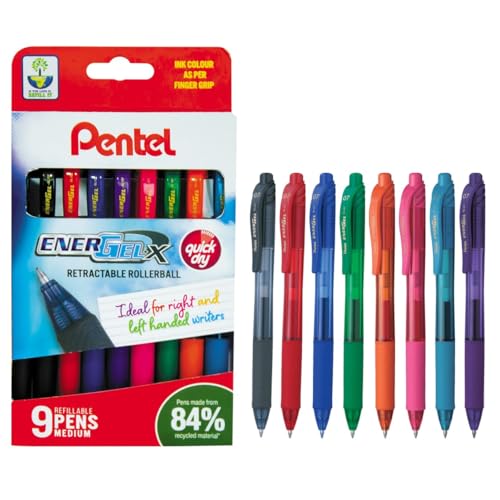 Pentel EnerGel X Stylo Roller Encre Gel Anti Bavure Pointe Écriture 0,7 mm