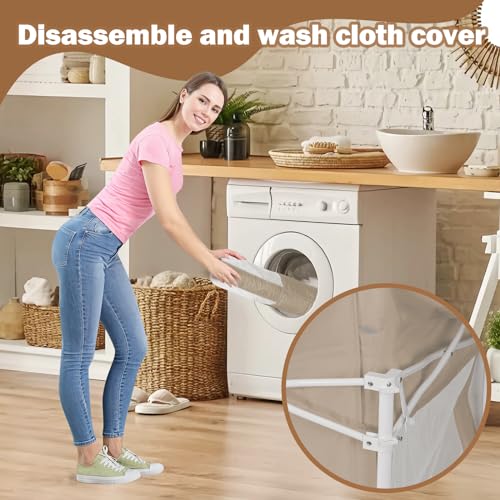 Image of Foldable Baby Playpen 50 inchx50 inch, Playard for Babies and Toddlers, Portable Safety Baby Fence Lightweight,No Installation, Indoor & Outdoor Playpen with Ocean Balls*50, Beige