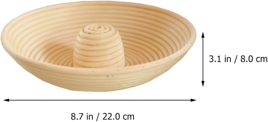 1Pc Bread Proofing Basket Natural Rattan Dough Bowl for Baking Smooth Surface Safe and Reusable Baking Accessory for Artisan Bread Making