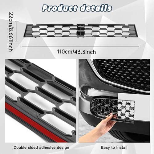 Image of Ruiya 2026 CX5 Front Grill Mesh Inserts Trims for 2026 Mazda CX-5 Accessories ABS Material Front Grille Guard Compatible with 2026 Mazda CX 5(Lower Grill Mesh)