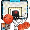 BATURU Mini Basketball Hoop Indoor for Kids – Over The Door Basketball Hoop with LED Scoreboard, Lights, Sound – Sports Gifts Toys for Boys Ages 5-12