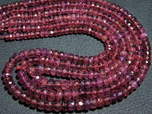 Perles rubis en fil de 7 pouces micro cut rondelle 4-5mm pour création bijoux DIY