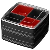 イノマタ化学(Inomata-K) 重箱 彩り小町 二段重 ブラック 日本製 おせち 弁当 行楽 和風 ピクニック パーティ 保存容器 シンプル おしゃれ 1078