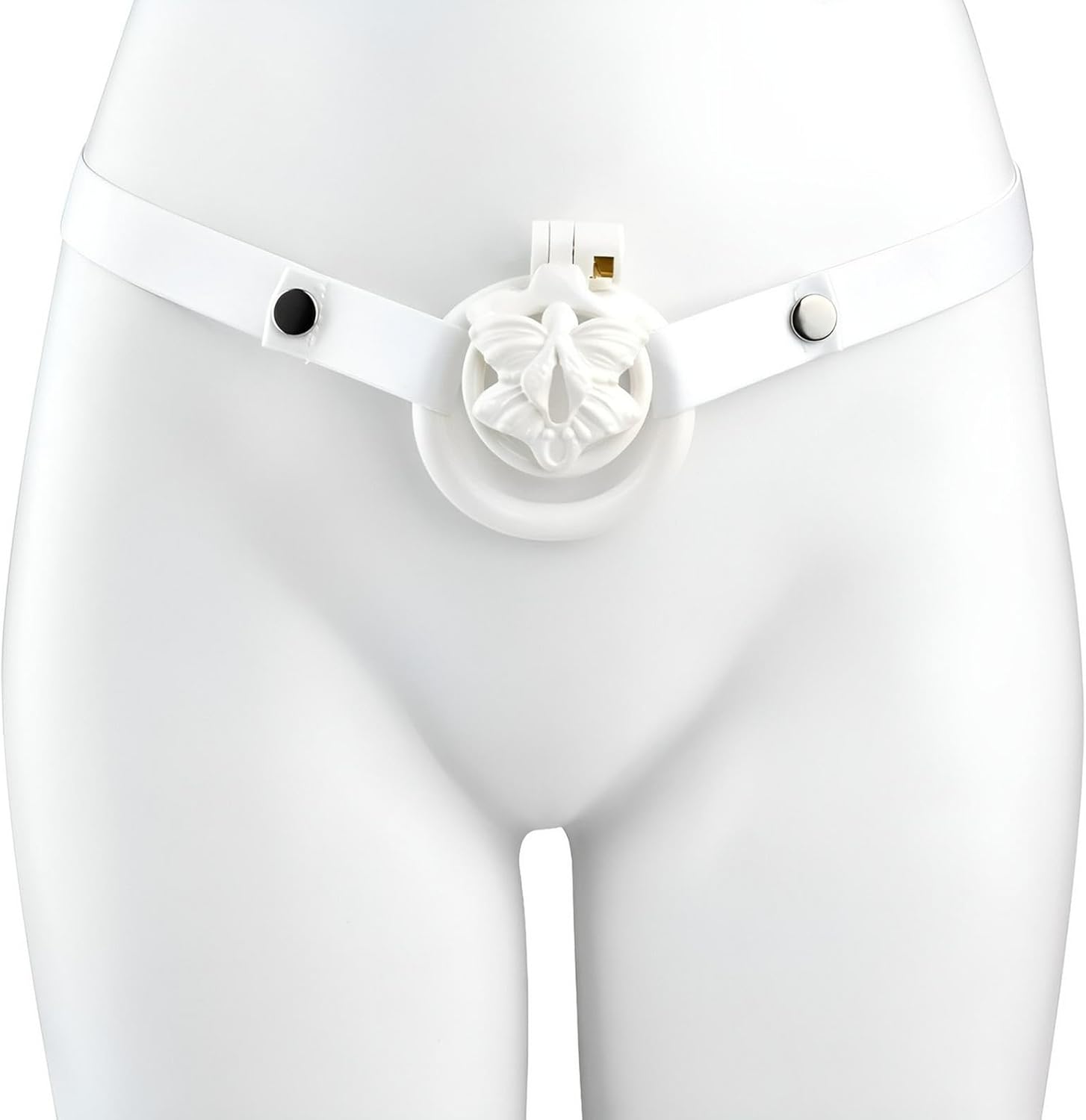 Peins Cage Chastity Locking Cage for Men Penis Chastity Lock, Pink Resin Chastity Device with 4Rings for Male Penis Exercise Cage (White Wear)