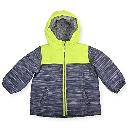 Image of Arctic Quest Boys' Bib Snow Pants and Ski Jacket Water-Resistant Snowsuit For Kids Winter Hooded Jacket, Lime Green, 18M