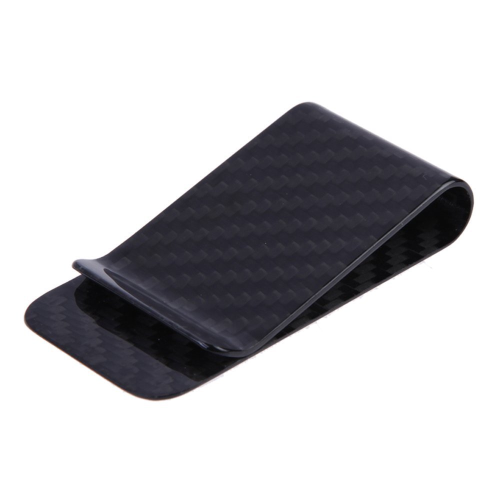Anself Real Carbon Fiber Money Clip Business Card Credit Card Cash Wallet Polished and Matte for Options 1#