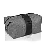GYSSIEN Water Resistant Unisex Cosmetic And Toiletry Bag For Travel, Durable Mens Shaving Bag (Gray)