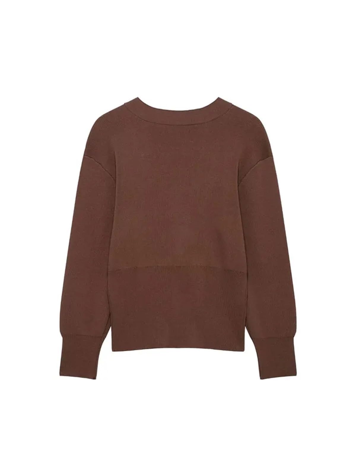 Cardigan Mujer Cárdigan de Punto con Botones Dorados en la Parte Delantera for Mujer, suéter Cuello V y Manga Larga, Prenda Exterior Femenina
