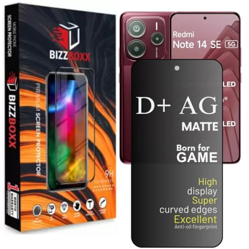 Image of Compatible With REDMI Note 14 SE 5G D+ AG Matte Tempered Glass Screen Guard Protector Anti Fingerprint Gaming Special With Camera Cut (Note 14 SE - 6.67 inchesInch)- Pack of 1
