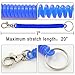 Habelyi 6PCS Colorful Coil Cord Lanyard Strongest Stretch Spring Keychain Long Elastic Coil Keychain Safety Finshing Ropes with Stainless Steel Clip for Home, Office, Gym