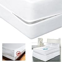 Vista 5 de Protector de colchón con cremallera impermeable funda de cama tamaño Queen lavable