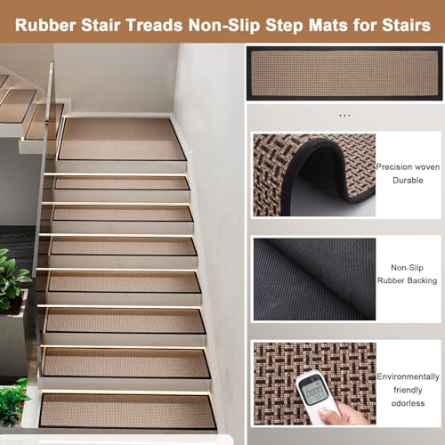 Alfombrillas de escaleras de madera antideslizantes para evitar caídas 4