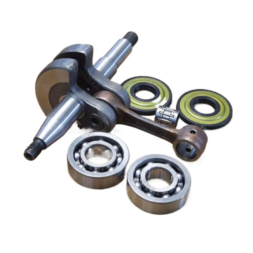 Crankshaft with Bearings and Oil Seals Set Compatible with 445, 450, 445E, 450E II Chainsaws