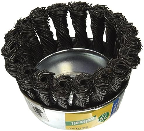 2 Pack Wolfcraft 3" Knotted Twisted Cup Brush Wire Wheels - 5/8-11 Angle Grinder Attachment #2125