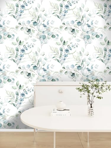 Papel tapiz de hojas de eucalipto bohemio Floralplus de 17.5x118 pulgadas para dormitorio 7