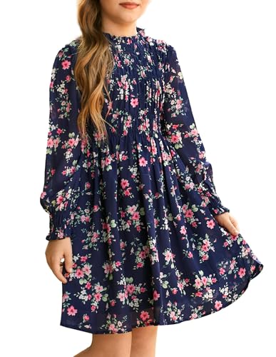 Image of GRACE KARIN Girls Long Sleeve Floral Dress Fall Winter Casual Dresses 6-14Y