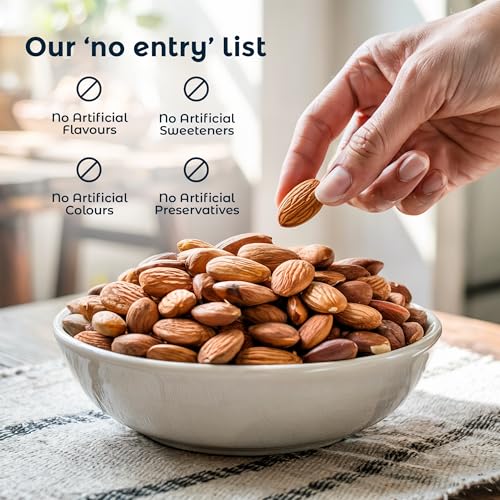 Image of Purevida California Almonds 1Kg | Crunchy & Nutrient-Rich | High in Protein, Fiber, Vitamin E & Healthy Fats | Supports Brain & Heart Health | Gluten-Free | Ideal for Snacking, Baking & Cooking