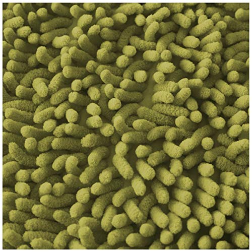 GAVENO CAVAILIA Luxury 2 Piece Loop Bath Mat Anti Slip Pedestal Set, Extra Absorbent 100% Microfiber Chenille Bathroom Toilet Rug, Regular (50x80, 50x40 cm), Green, Microfibre