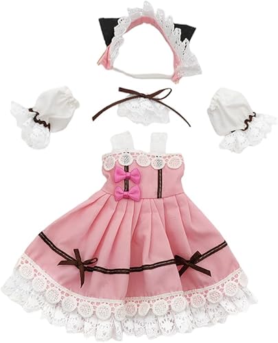 bjd - Vestido de muñeca inteligente, accesorios y vestido de orejas de gato de 12 pulgadas, vestido Lolita de muñeca con articulación de bola de 1/6
