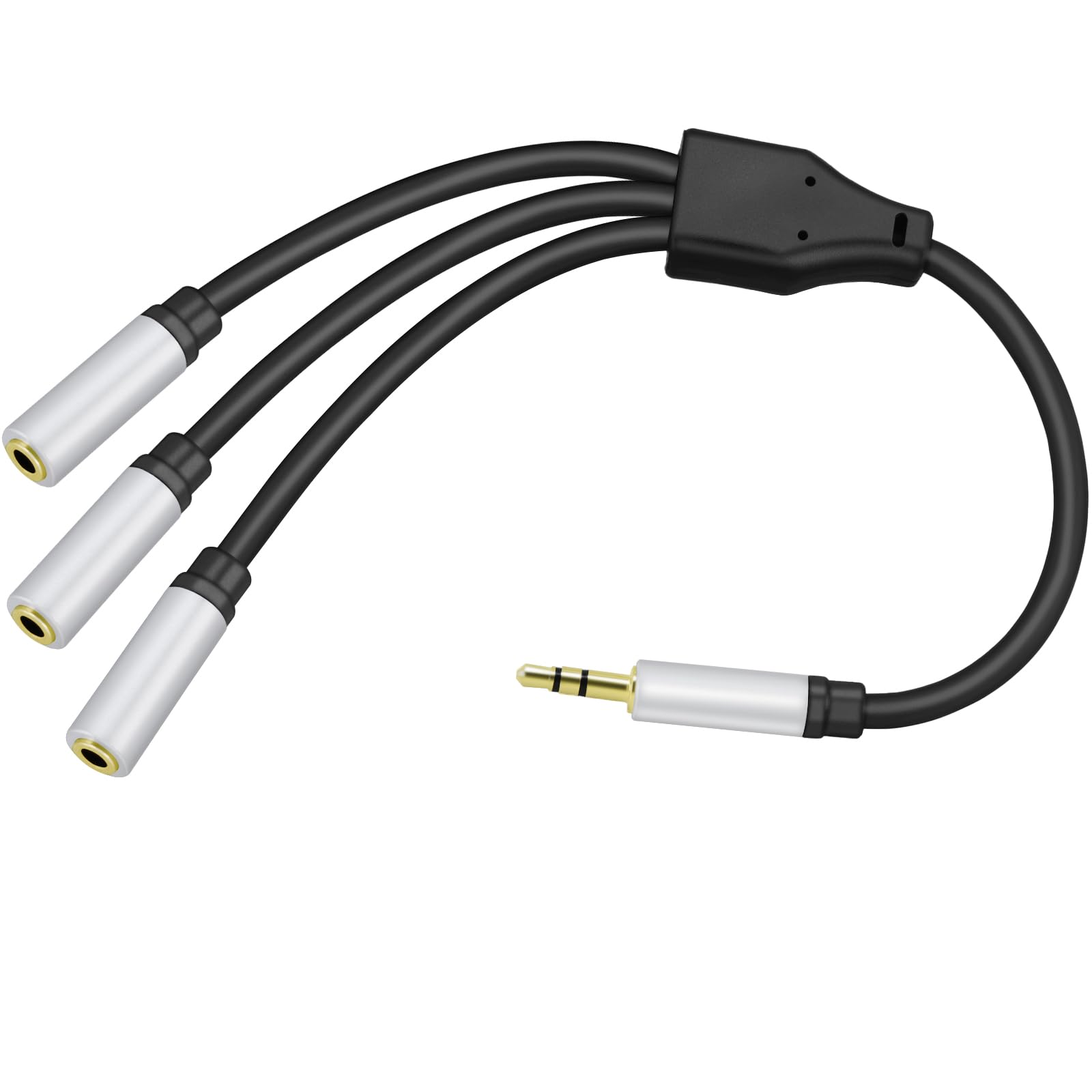 3,5 mm TRS-Stereo-Audio-Splitterkabel, 3,5 cm, 1 Stecker auf 3 Buchsen, Kopfhörer-Aux-Splitter, Hi-Fi-Stereo-Audio-Kopfhöreranschluss-Adapter für Telefon, PS4, Switch, Tablets, Verstärker und