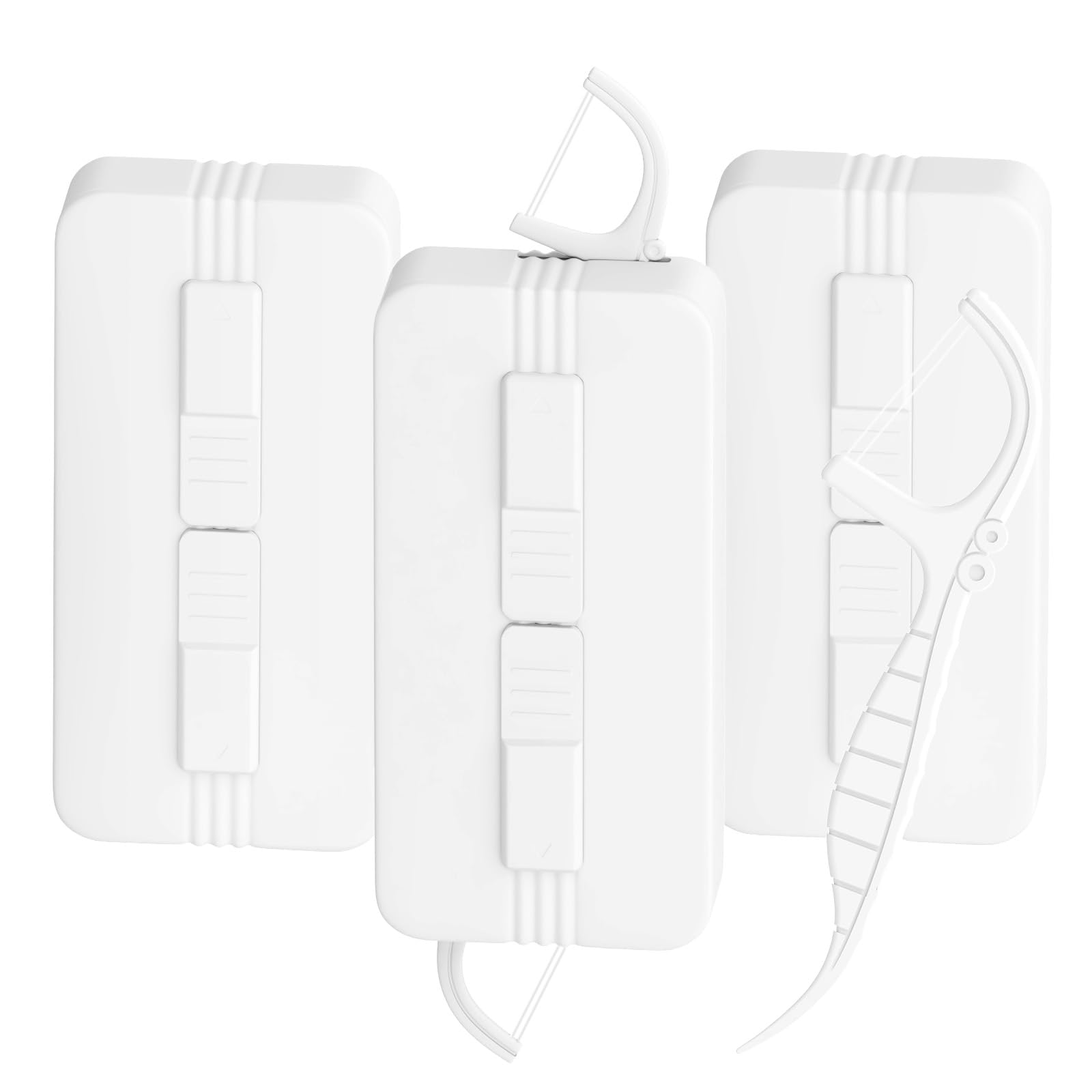Holy Rose Portable Dental Floss Picks Dispenser 3 Case Dual-Line Flossers Travel Teeth Cleaning Holder - Mint Flavor