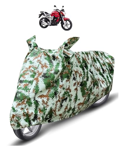 Image of Auto Hub Waterproof Bike Cover Compatible with Yamaha FZ Dustproof, UV Protection Two Wheeler Bike FZ Cover - Forest