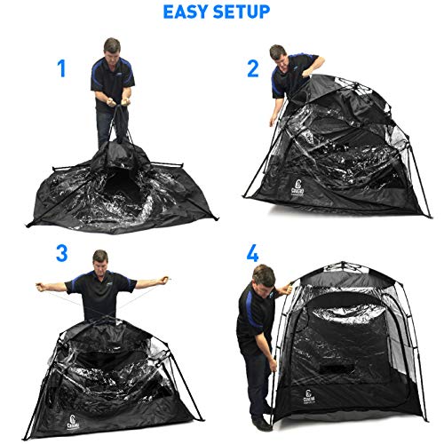 EasyGoProducts CoverU Sports Shelter –Weather Tent Pod – Patented (2 People-Black)