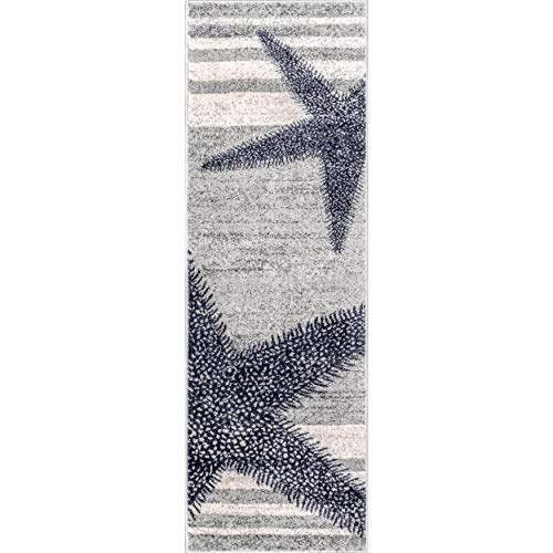 Nuloom Thomas Paul Starfish And Striped Runner Rug, 2' 6" X 10', Grey #TOP2