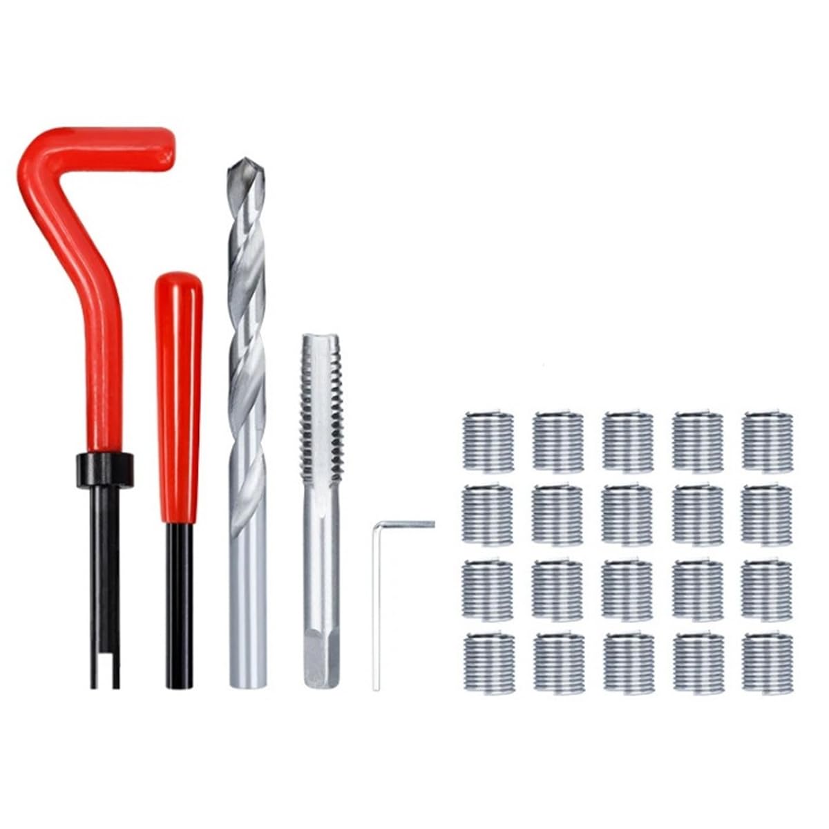 Kit Di Riparazione Filettature M9x1,25mm Helicoil Strumenti Di Riparazione Filettature Kit Di Inserti Per Fili Set Di Utensili Manuali Compatibili Per Riparazione Auto, 25 Pezzi