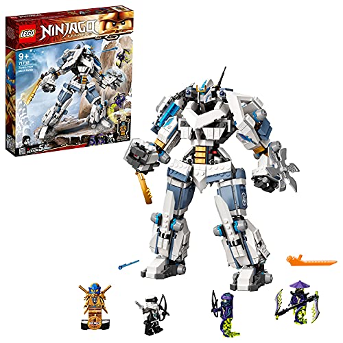 LEGO 71738 NINJAGO Legacy Zanes Titan-Mech Ninja Bauset mit Jay als goldene Figur und 2 Geisterkämpfern