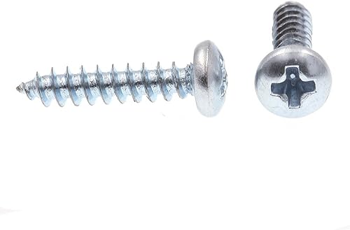 Miniatura 2 de Prime-Line 9018940 Tornillo de chapa metálica, autorroscante, cabeza plana Phillips, #4 x 12 pulgadas, acero chapado en zinc, paquete de 75