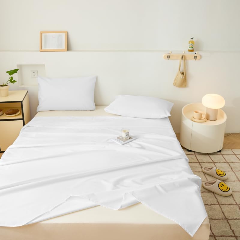 WenBags Lightweight Waterproof Flat Sheet 70 * 90 Inches Queen Size-Mattress Protector for Bed & Couch, Pet Hair Resistant Cover Ideal for Dogs & Cats, Perfect for Hotels & Hospitals (White) - Image 3