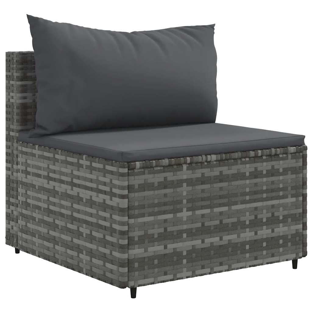 Generico Set Divani da Giardino 5 pz con Cuscini in Polyrattan Grigio,Mobili da Giardino,Set da giardino-3308010