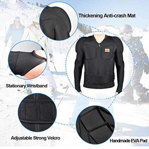 BenKen Ultra Leichter Schutzausrüstung Ski Körper Panzer Rücken Protektor, Außen- Sports Antikollision Backprotector Protektorenjacke für Snowboard Skaten MTB Motorrad Motocross (XL)
