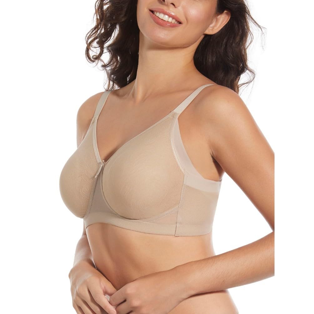 Selene, Reggiseno Donna Modellante, Senza Ferretto e Imbottitura, con Fascia Alta Comfort e Coppe Decorate, Collezione Betty