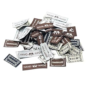 50 stuks gemengde DIY haarband hoofdband handgemaakte labels, geweven labels, naai-in labels, textiel labels, kleding…