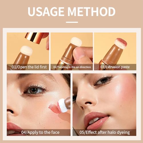 3 Pcs Contour Stick, Makeup Set - Liquid Contour, Liquid Highlighter, Liquid Blush - Long Lasting Natural Weightless Buildable Contour Wand Liquid Bronzer Beauty Wand Highlighter Makeup - Image 8